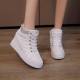 Comfort Rhinestone Decorated High Top Women Fashion Sneakers - White image