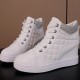 Comfort Rhinestone Decorated High Top Women Fashion Sneakers - White image