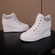 Comfort Rhinestone Decorated High Top Women Fashion Sneakers - White image