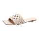 Rhombus Comfortable Flat Bottom Square Toe Slippers - Brown image