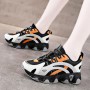 Breathable Mesh Round Toe Cross Straps Lace Up Sneakers - White