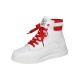 Platform Soft Sole Shallow Mouth Lace Up Ankle Sneakers - White image