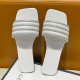 Rhinestone Non Slip Square Head Flat Bottom Slippers - White image
