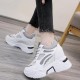  Platform Mesh Round Toe Thick Bottom Breathable Sneakers - Grey image
