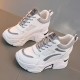  Platform Mesh Round Toe Thick Bottom Breathable Sneakers - Grey image