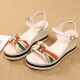 Comfortable Fish Mouth Soft Soled Buckle Closure Wedge Sandals - Beige image