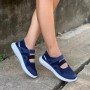 Comfort Shallow Mouth Velcro Closure Flat Casual Shoes - Blue