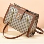 Trendy Zip Closure Messenger Check Box Women Shoulder Bags - Brown