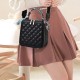 Rhombus Portable Square Messenger Women Shoulder bag - Black image