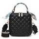 Rhombus Portable Square Messenger Women Shoulder bag - Black image