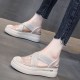 Casual Style Breathable Thick Bottom Pedal Loafer Shoes Beige image