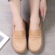 Casual Shallow Mouth Thick Sole Slip On Loafers Casual Shoes Brown image