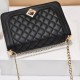 Elegant Rhombus Flip Lock Closure Women Shoulder Bag - Black image