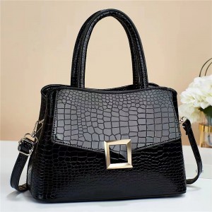 Double Hand Versatile Stone Pattern Zipper  Women Tote Handbag - Blue
