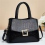 Double Hand Versatile Stone Pattern Zipper  Women Tote Handbag - Blue