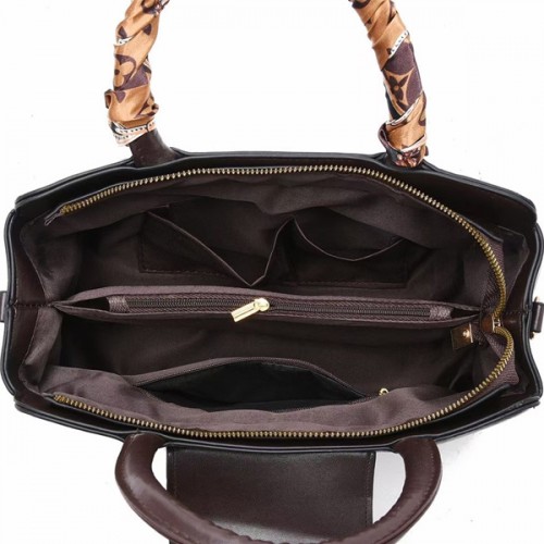 Retro Texture Pillow Type Texture Messenger Women Shoulder Bag - Black image