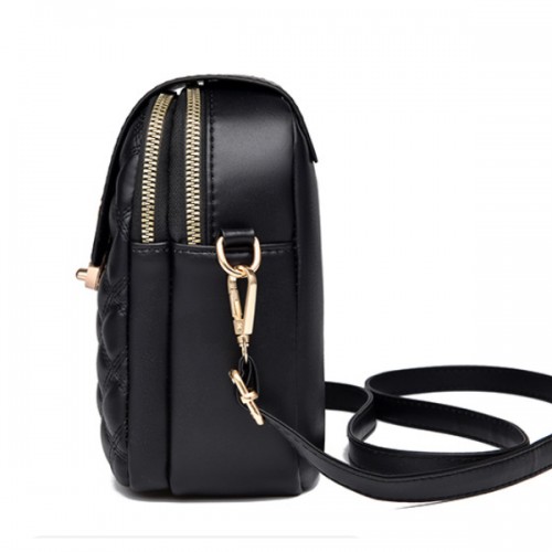 Embossed Mickey Mouse Flip Geometric Pattern Mini Shoulder Bag - Black image