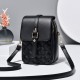 Embossed Mickey Mouse Flip Geometric Pattern Mini Shoulder Bag - Black image