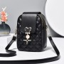 Embossed Mickey Mouse Flip Geometric Pattern Mini Shoulder Bag - Black