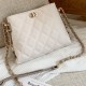 Modish Embossed Chain Crossbody Women Bucket Tote Shoulder Bag - White image