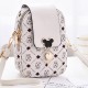 Check Box Micky Mouse Adjustable Strap Flip Women Shoulder Bag - White image