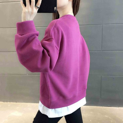 Trendy Round Neck Mickey Mouse Printed Tops Sweater - Pink image