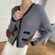 Soft Waxy Button Closure Cardigan Style Long Sleeve Sweater - Grey image