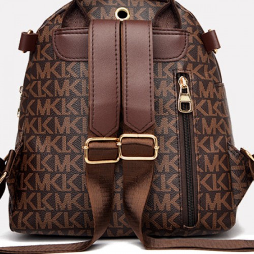 Multi Functional Zipper Closure Heart Shape Fury Women Backpack - Dark Blue image