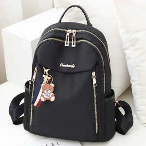  Shoulder Straps Micky Mouse Waterproof Women Travel Backpack - Black