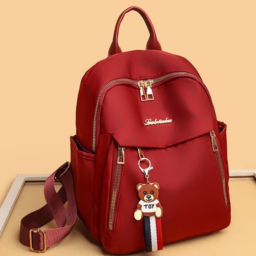  Shoulder Straps Micky Mouse Waterproof Women Travel Backpack - Red image