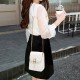 Luxury Rhombus Embossed Flip Cell Phone Mini Chin Shoulder Bag - White image