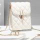Luxury Rhombus Embossed Flip Cell Phone Mini Chin Shoulder Bag - White image