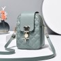 Embossed Mickey Mouse Flip Geometric Pattern Mini Shoulder Bag - Green
