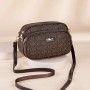 Tandy Diagonal Letter Printed Round Shoulder Bag - Chocolate