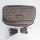 Tandy Diagonal Letter Printed Round Shoulder Bag - Chocolate image