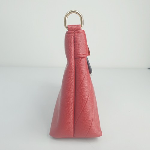 Wrinkle Embossed Beaded Cross-Border Women Shoulder Bag - Red image