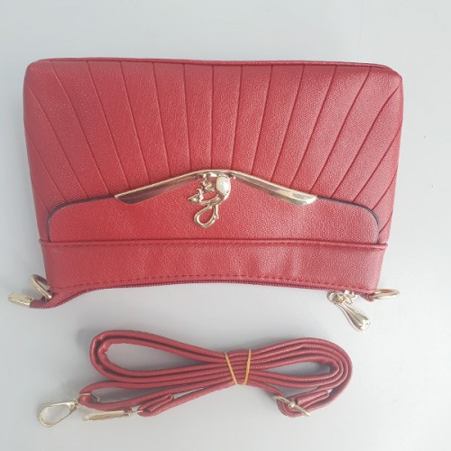 Wrinkle Embossed Beaded Cross-Border Women Shoulder Bag - Red image