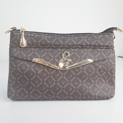 Alphabet Printed Beaded Cross-Border Women Shoulder Bag - Dark Brown image