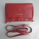 Trendy Adjustable Stripe Rhombic Small Square Messenger Bag - Red image