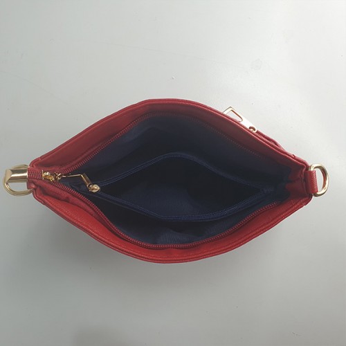 Trendy Adjustable Stripe Rhombic Small Square Messenger Bag - Red image