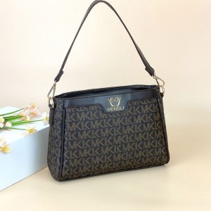 MK Letter Printed Cross Border Detachable Women Hand Bag - Chocolate