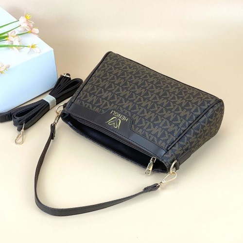 MK Letter Printed Cross Border Detachable Women Hand Bag - Chocolate image