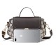 Lock Closure Round Floral Messenger Women Shoulder Bag - Light Brown image