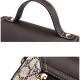 Lock Closure Round Floral Messenger Women Shoulder Bag - Light Brown image