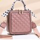 Rhombus Portable Square Messenger Women Shoulder bag - Pink image