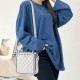 Rhombus Portable Square Messenger Women Shoulder bag - Cream image