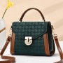 Portable Embossed Crossbody Floral Women Square Shoulder Bag - Green