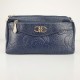 Korean Style Floral Zipper Diagonal Shoulder Bag - Blue image