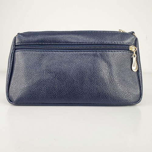 Korean Style Floral Zipper Diagonal Shoulder Bag - Blue image