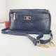 Korean Style Floral Zipper Diagonal Shoulder Bag - Blue image